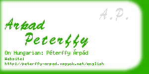 arpad peterffy business card