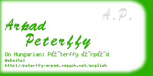 arpad peterffy business card